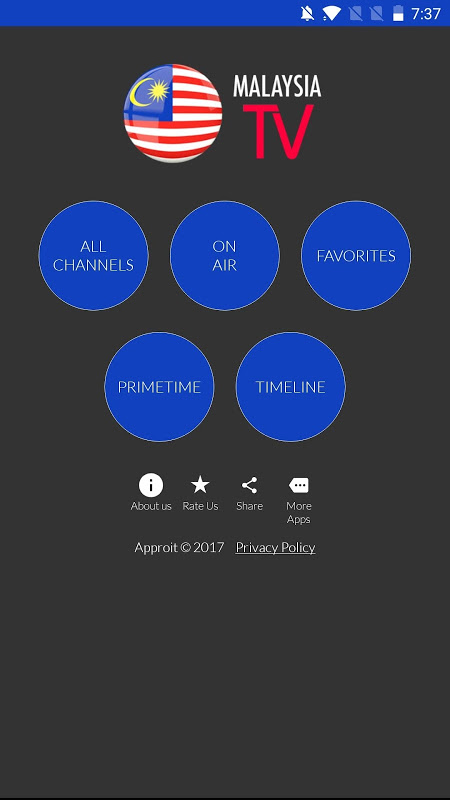 Captura de tela do Malaysia Mobile Tv Guide - Modo Clássico
